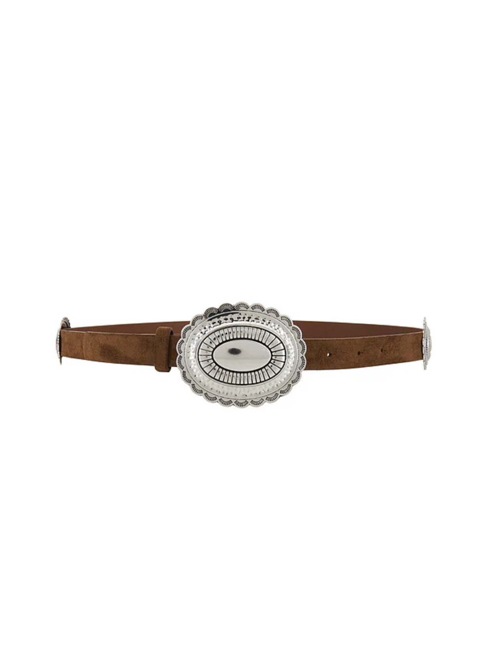 8 Other Reasons Brown Suede Silver Concho Western Belt NWT